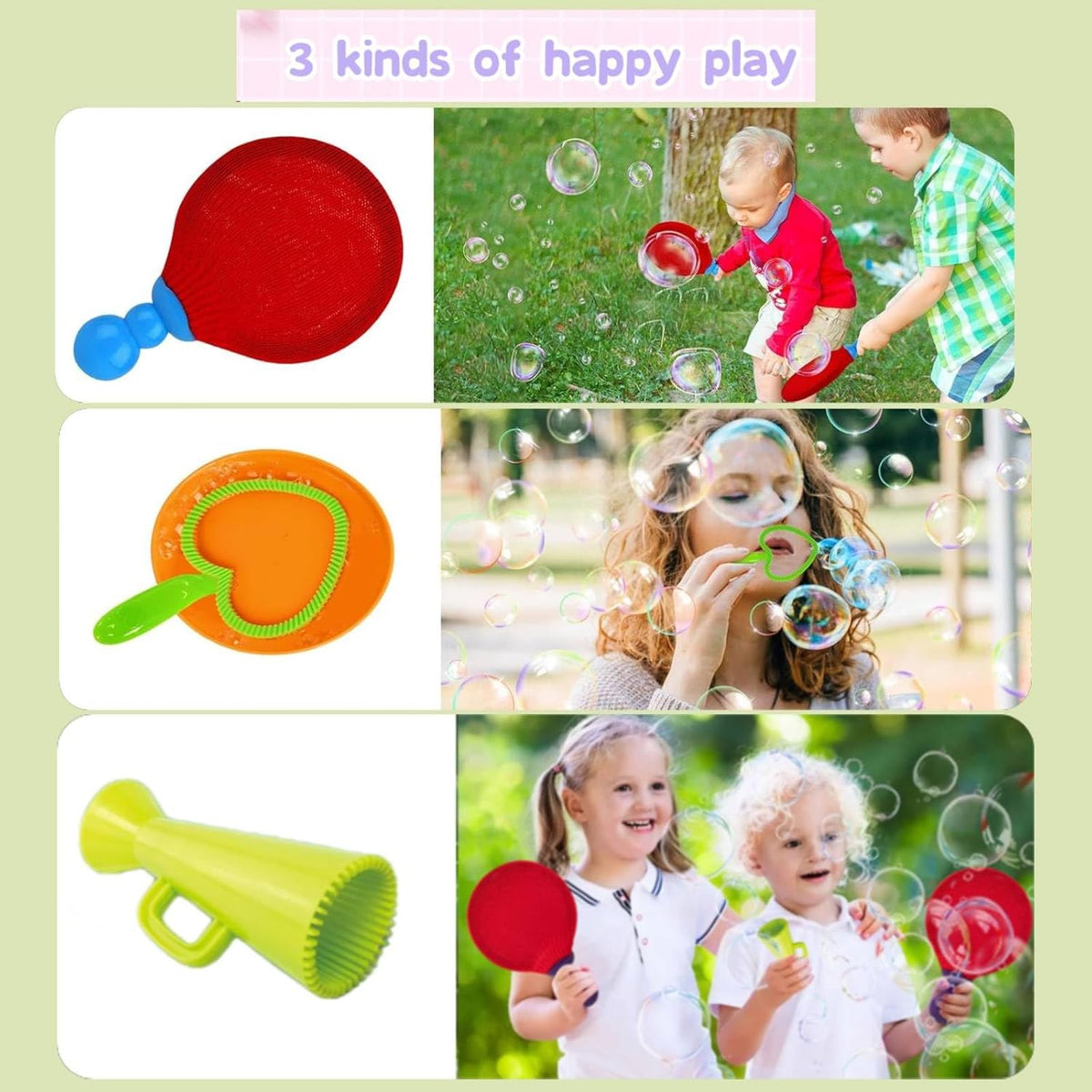 Bubble Paddle Set Hand-Eye Coordination Durable & Child-Safe Plastic