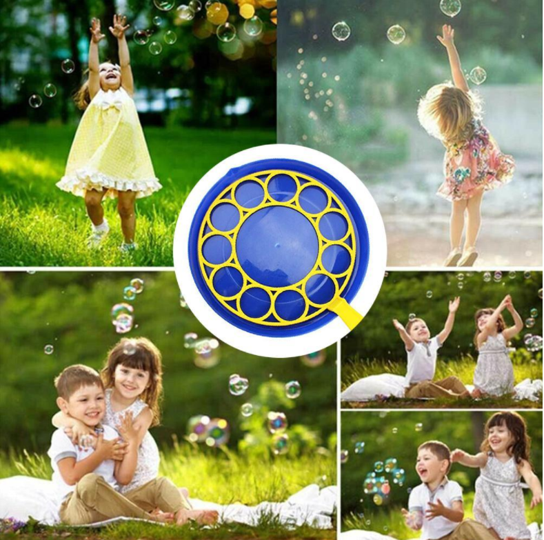 Bubble Wand Set Giant Opening Tray Included Non-Toxic Plastic