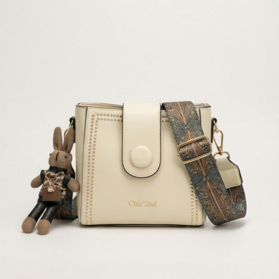 Bucket Crossbody Bag Vintage PU Leather Adjustable Woven Strap