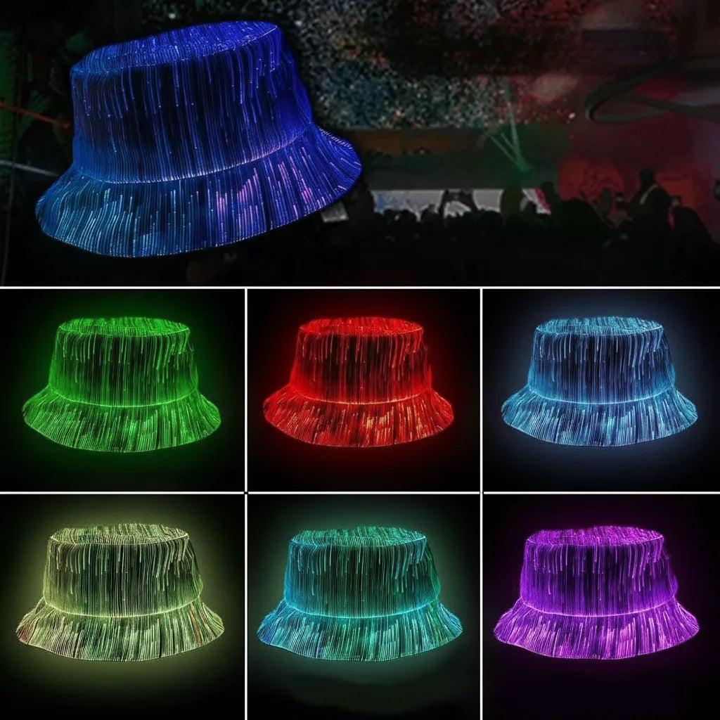 Bucket Hat Color-Changing LED Lightweight Polyester