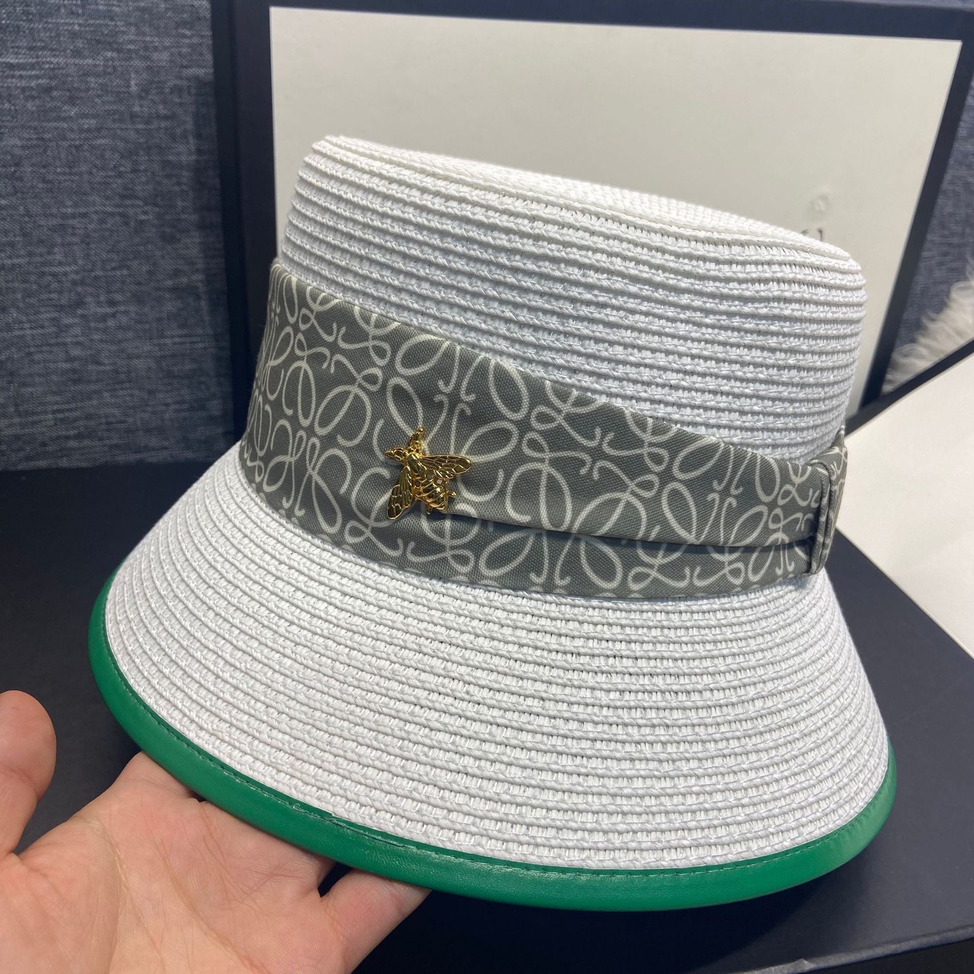 Bucket Hat Polyester-Cotton Blend Wide Brim Bow Detail