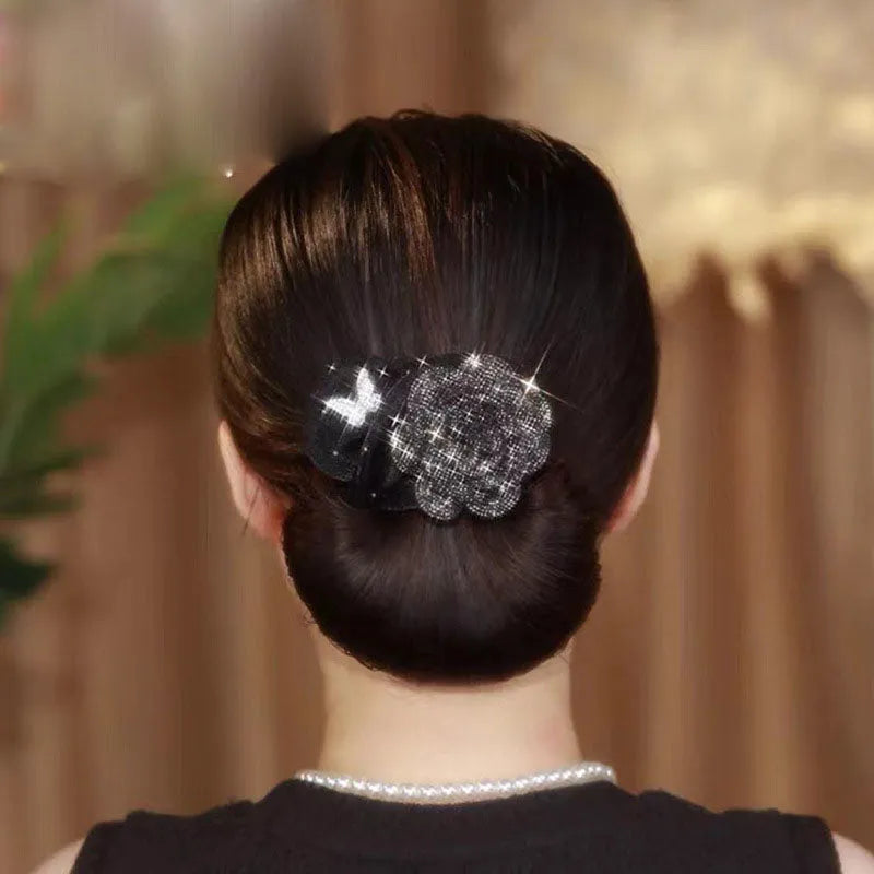 Bun Maker Floral Accent Soft Fabric & Flexible Wire