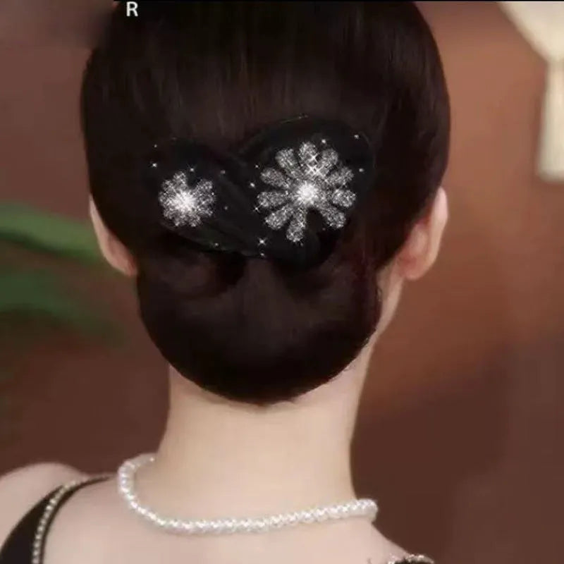 Bun Maker Floral Accent Soft Fabric & Flexible Wire