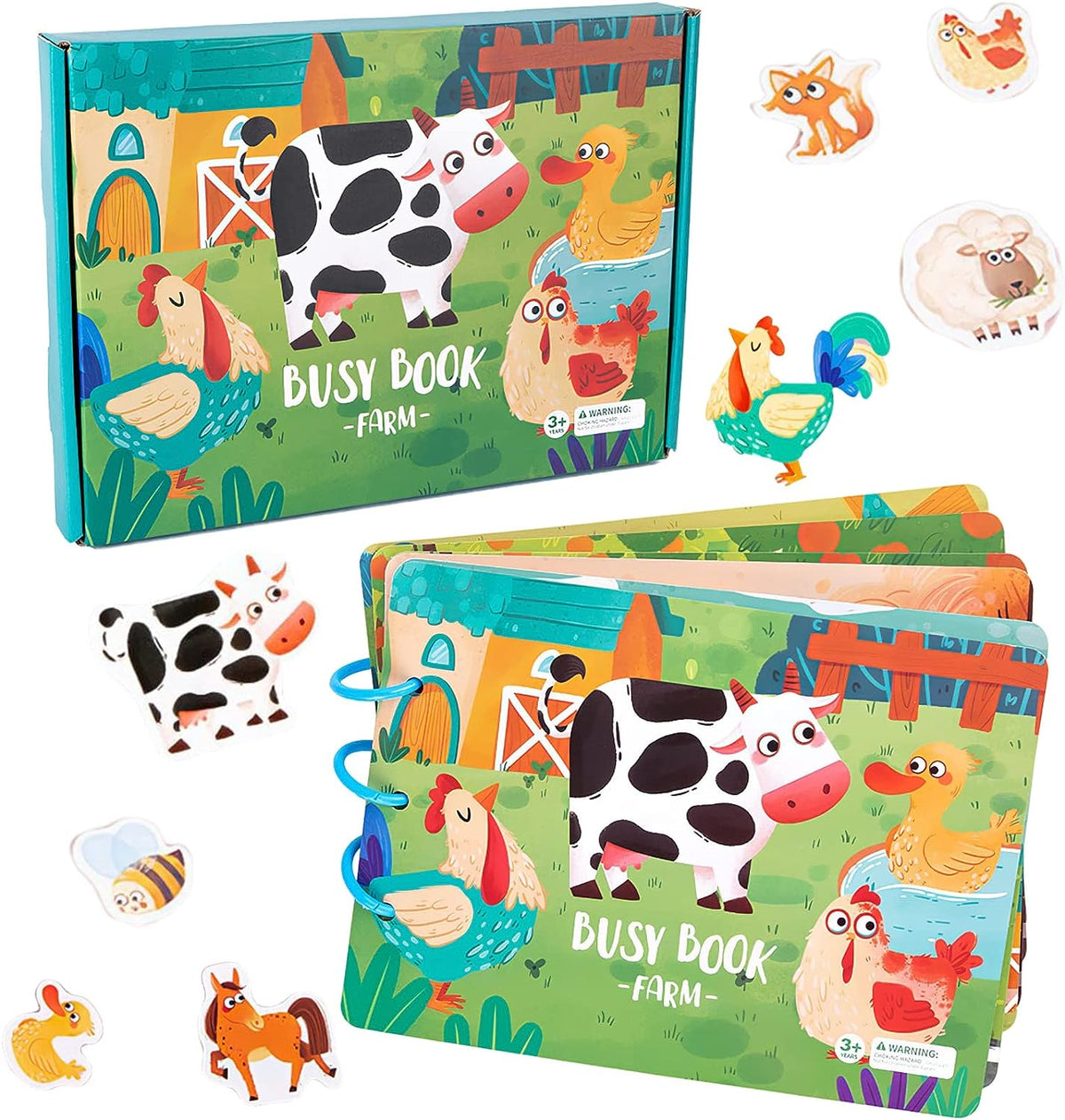 Busy Book Montessori Interactive Fine Motor Skills Ages 3+