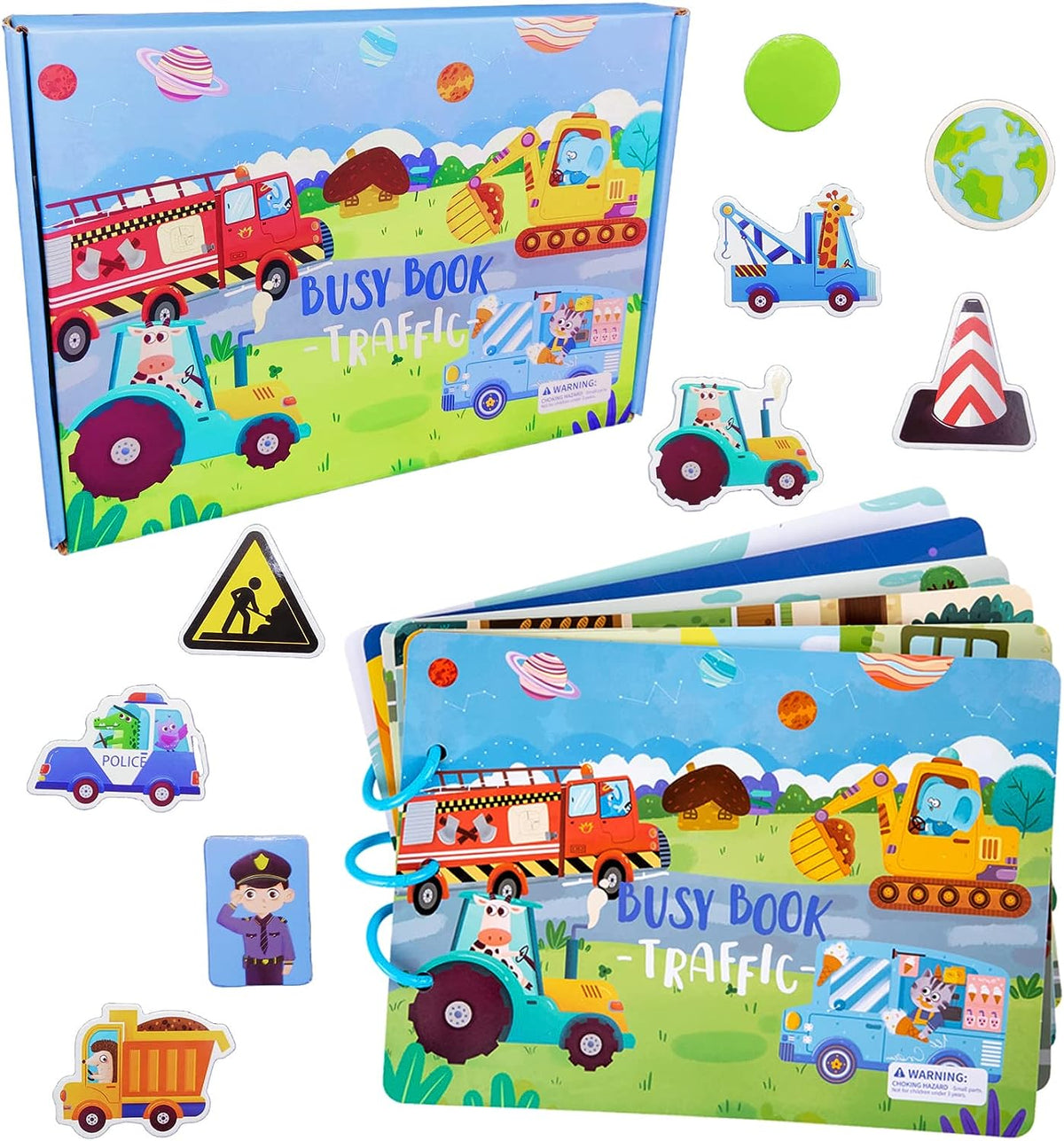 Busy Book Montessori Interactive Fine Motor Skills Ages 3+