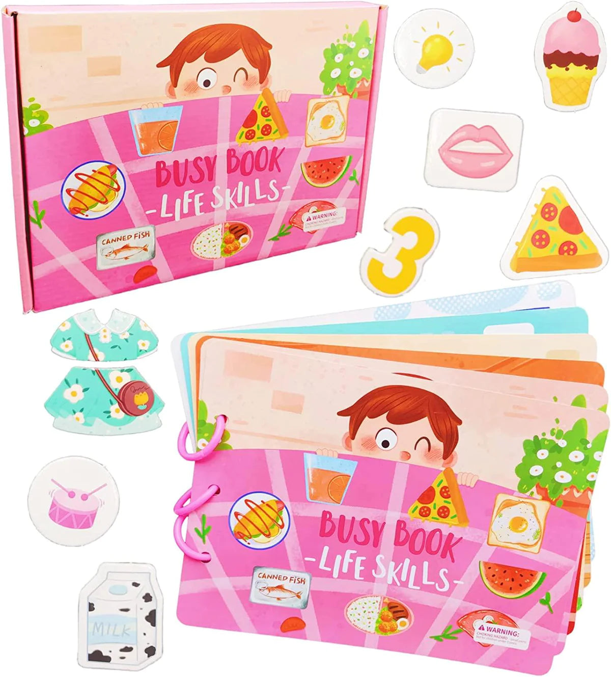 Busy Book Montessori Interactive Fine Motor Skills Ages 3+