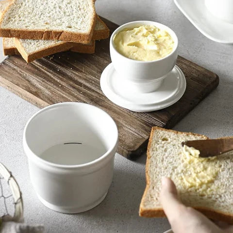 Butter Dish Waterproof Freshness System Ceramic Dishwasher Safe