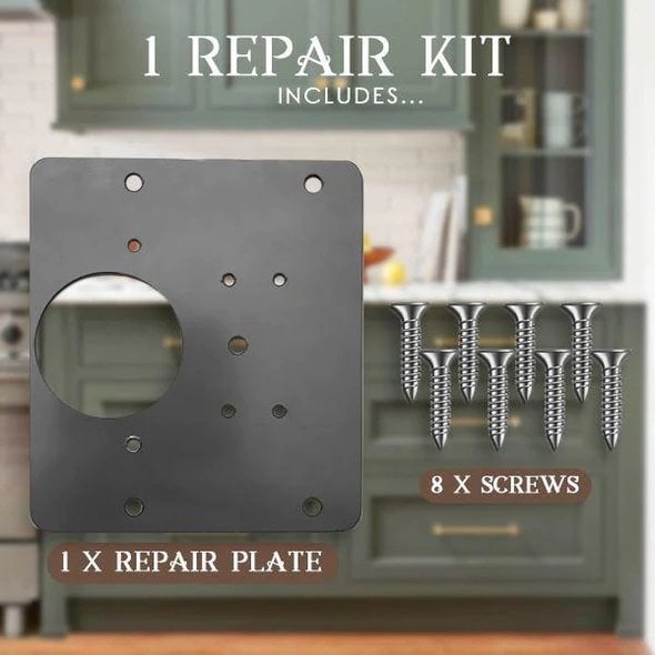 Cabinet Hinge Plate Set Stainless Steel Reinforcement Easy Installation