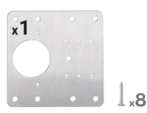 Cabinet Hinge Plate Set Stainless Steel Reinforcement Easy Installation