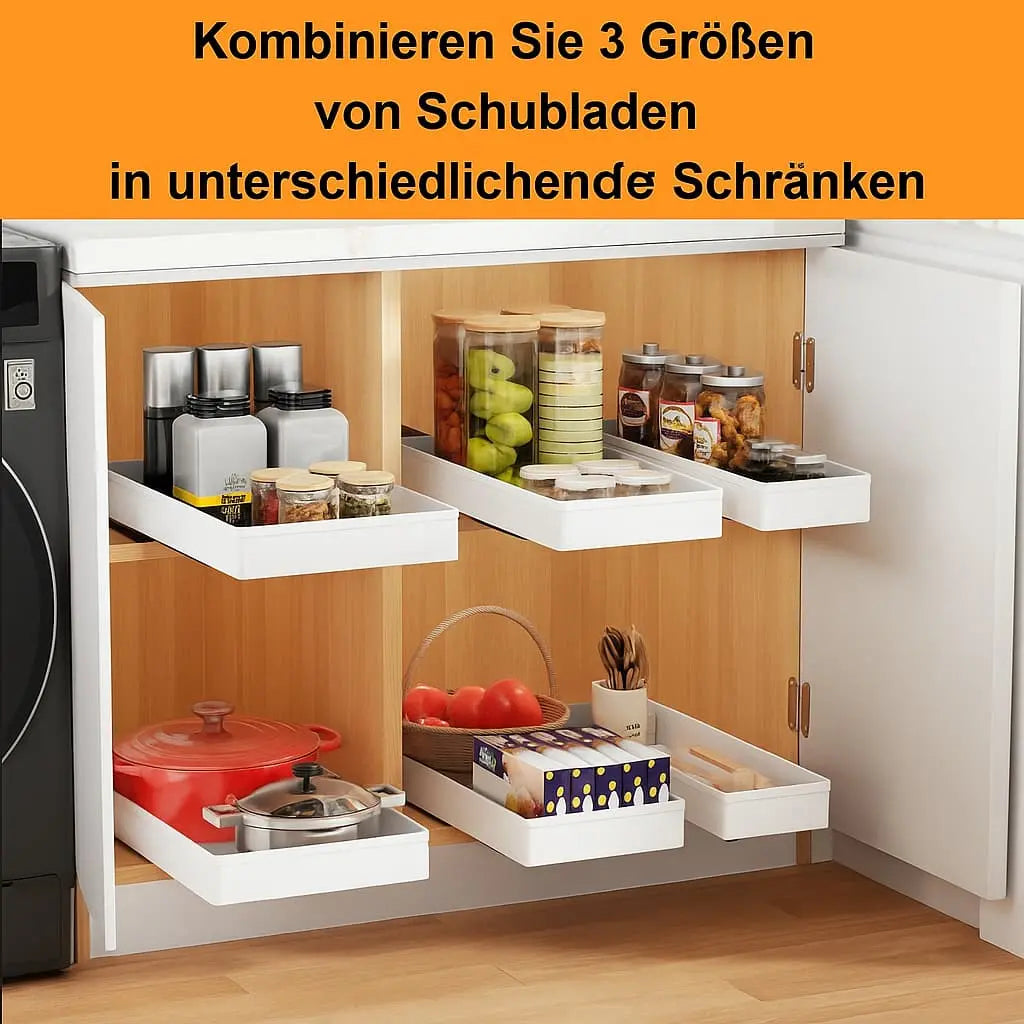 Cabinet Organizer Extendable Quiet Sliding Nano-Tape 55 lb Load