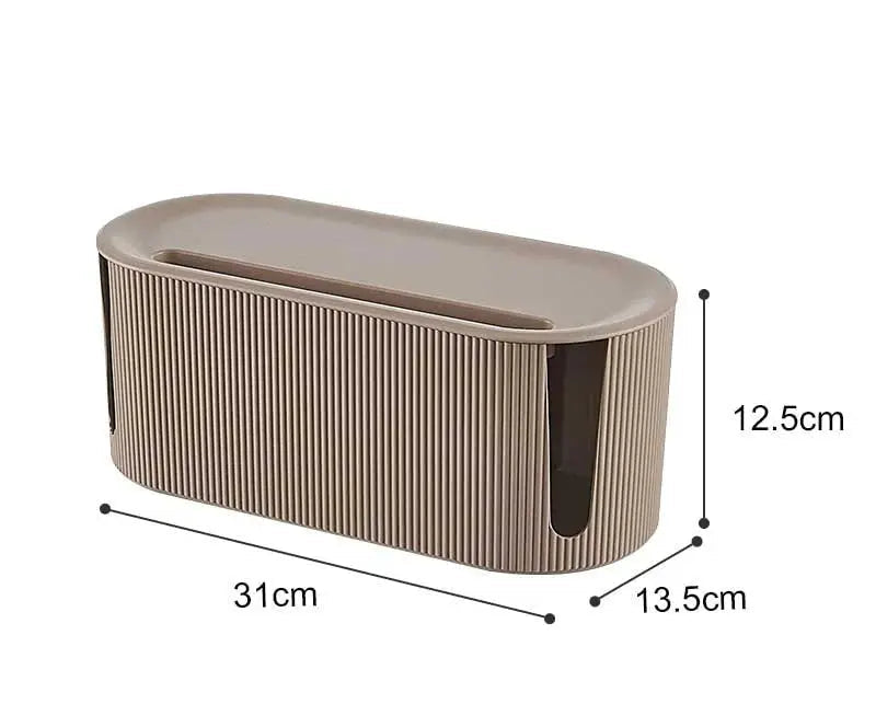 Cable Management Box Ventilated Lid Cable Slots Flat Top