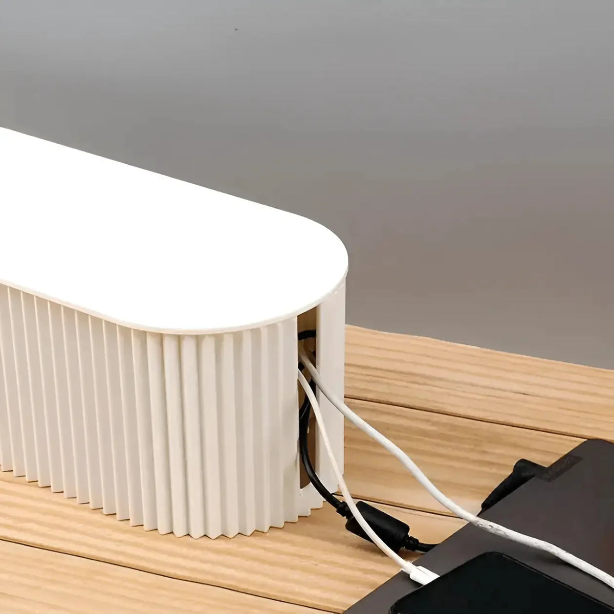 Cable Organizer Box Removable Lid & Flat Charging Top