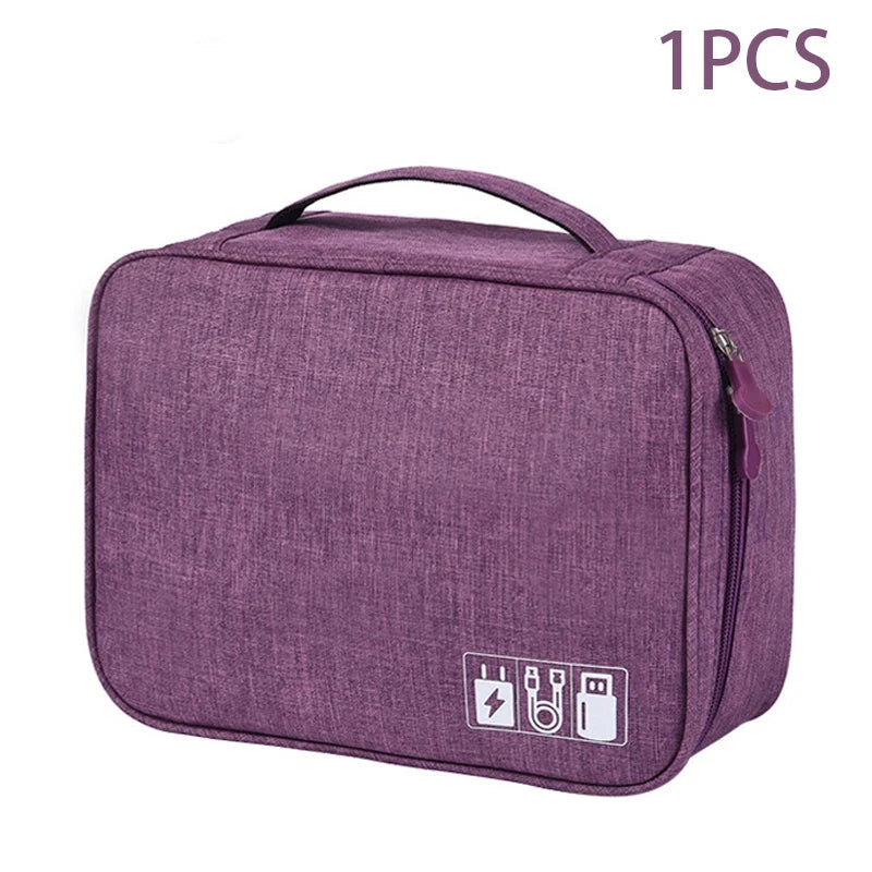 Cable Organizer Pouch Water-Resistant Multi-Compartment