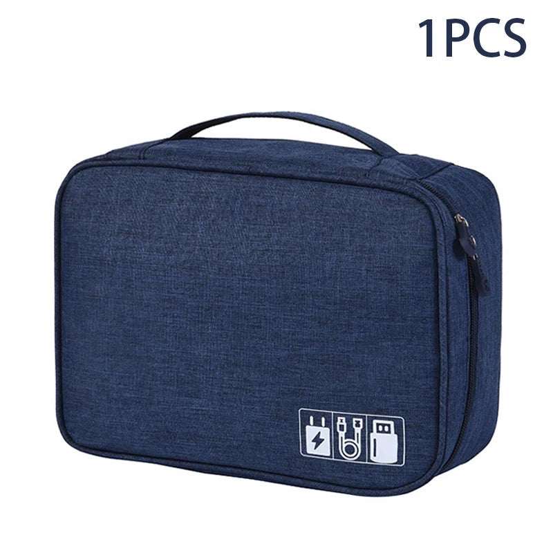 Cable Organizer Pouch Water-Resistant Multi-Compartment