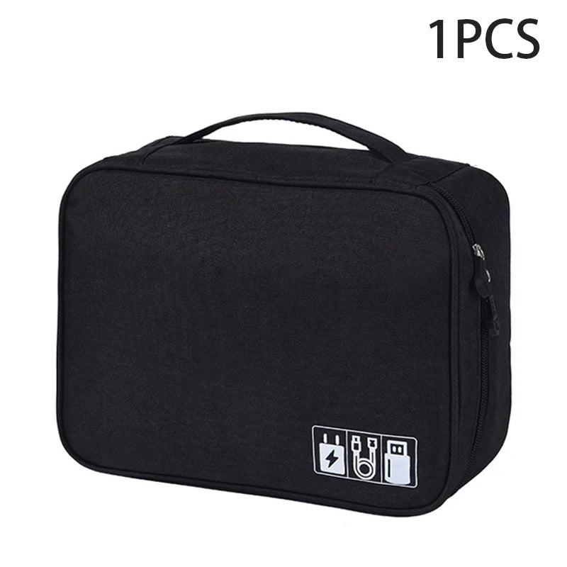 Cable Organizer Pouch Water-Resistant Multi-Compartment