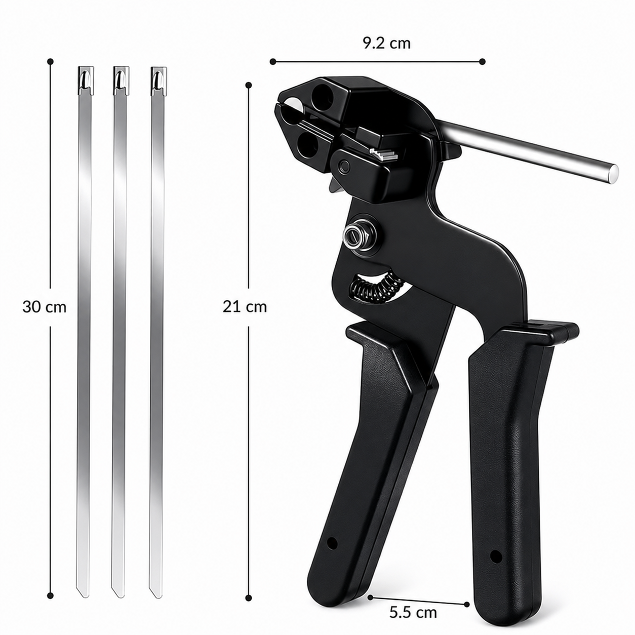 Cable Tie Gun One-Step Tighten & Flush-Cut