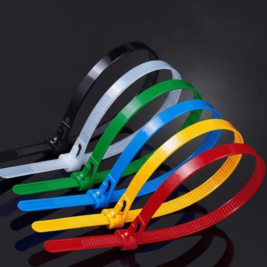 Cable Ties Reusable Self-Locking Nylon 100-Pack