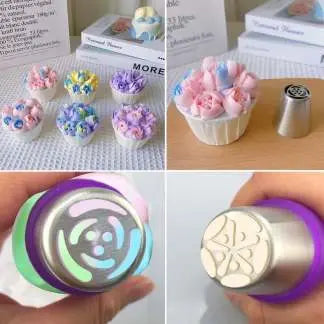 Cake Piping Nozzle Set Floral & Swirl Stainless Steel