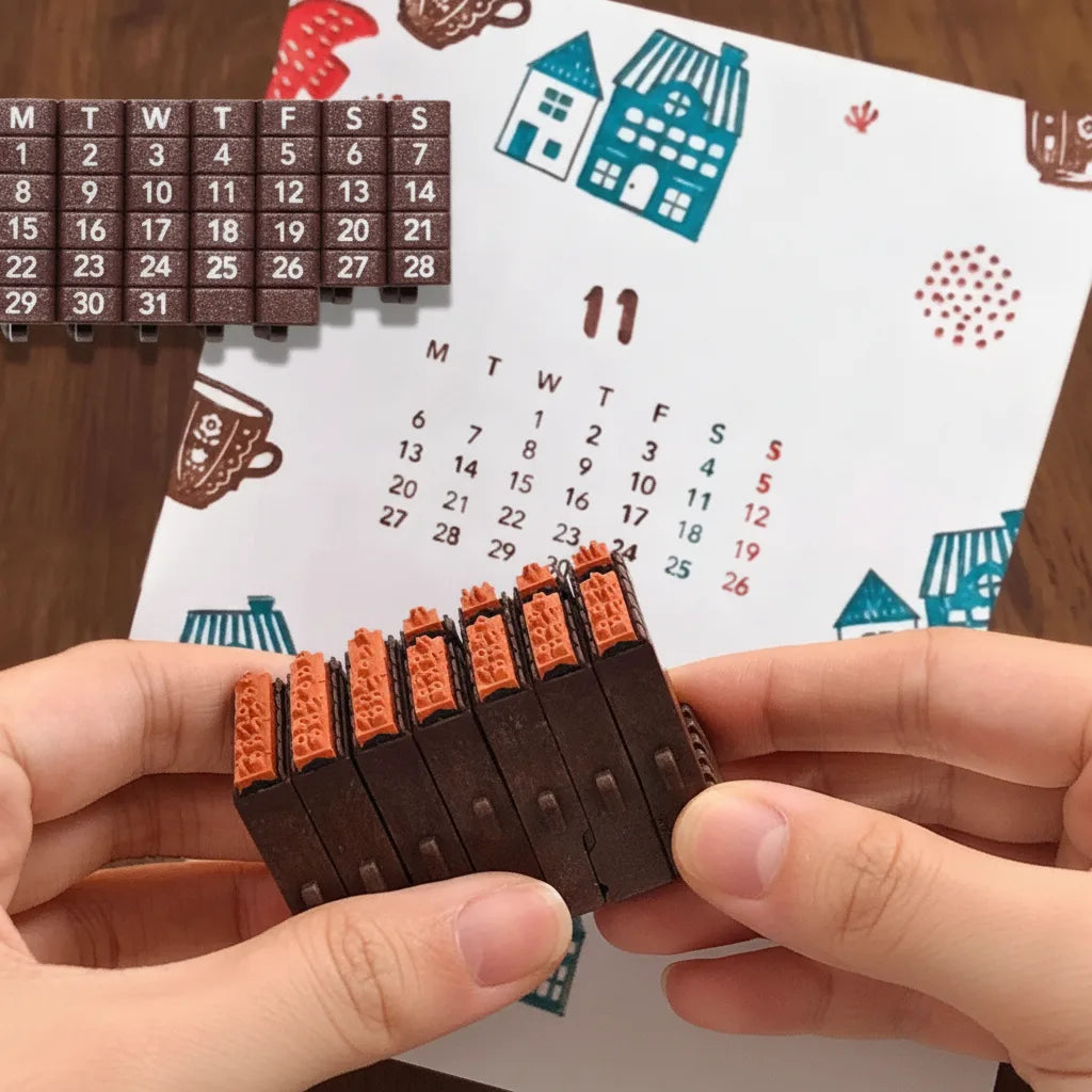 Calendar Stamp Precision Grid Reusable Five Layouts