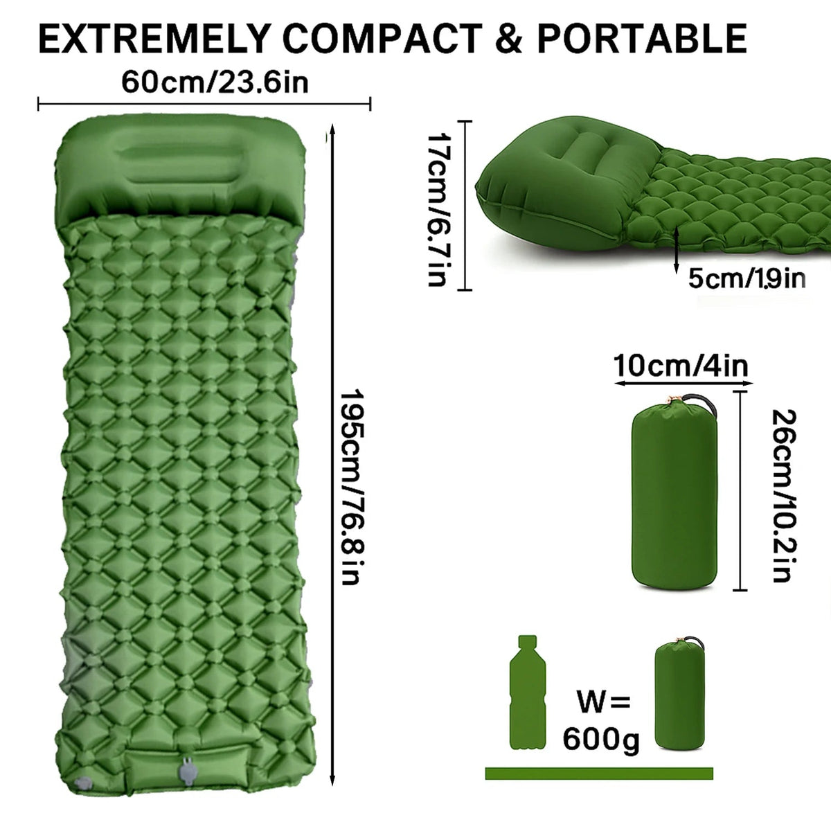 Camping Air Mattress Ultralight Honeycomb Nylon