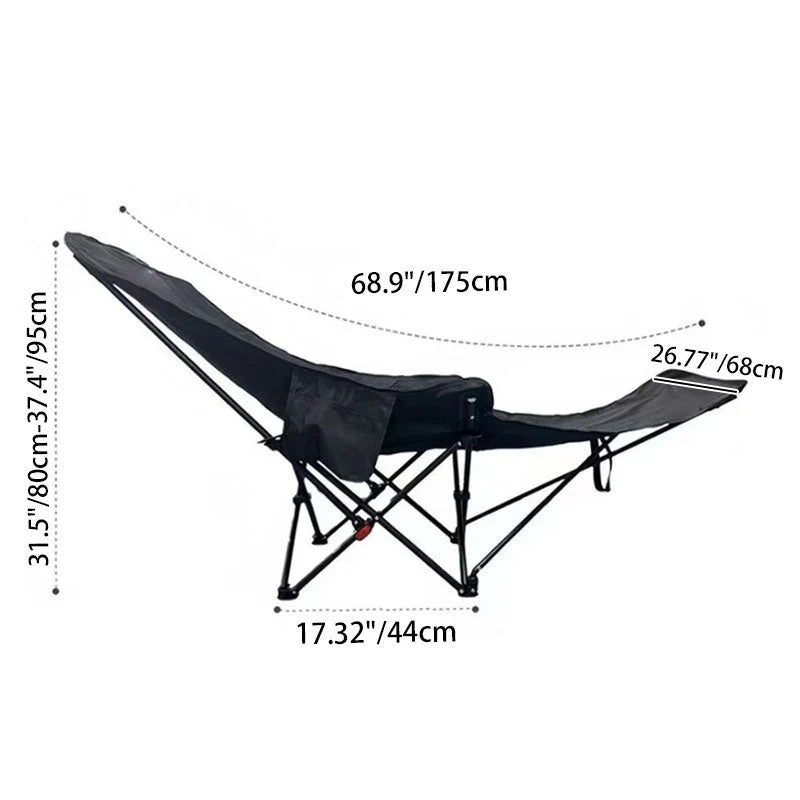 Camping Chair Foldable Integrated Footrest Carbon Steel Frame
