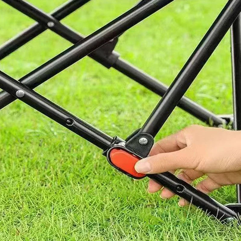 Camping Chair Foldable Integrated Footrest Carbon Steel Frame