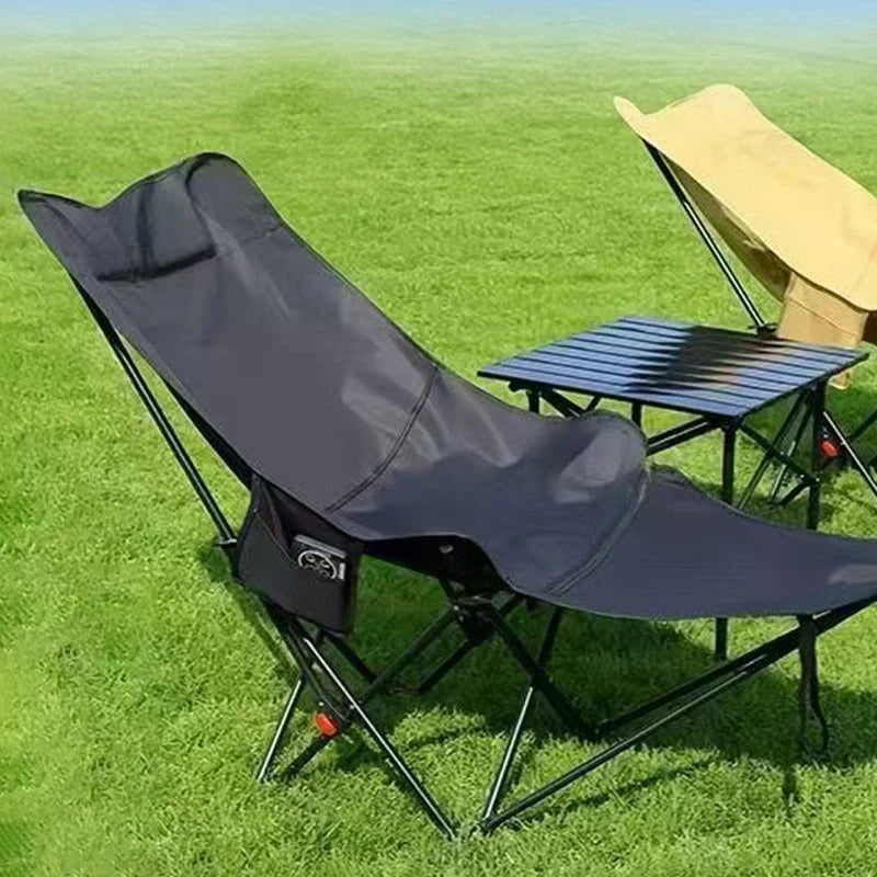 Camping Chair Foldable Integrated Footrest Carbon Steel Frame
