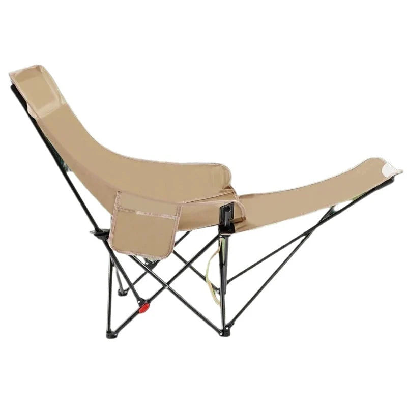 Camping Chair Foldable Integrated Footrest Carbon Steel Frame