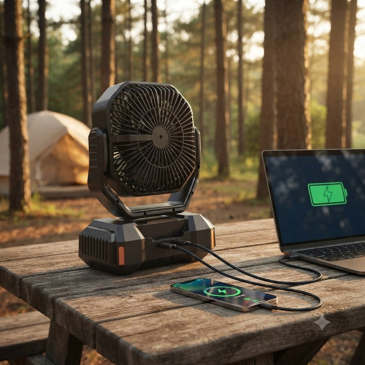 Camping Fan 40,000mAh LED Lantern & Power Bank