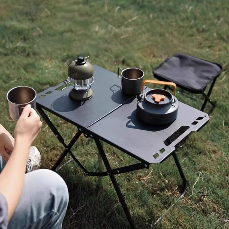 Camping Folding Table Carbon Steel Pre-Assembled & Compact