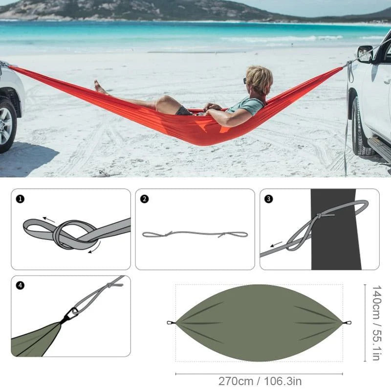 Camping Hammock 2-Person Ultralight Parachute Nylon