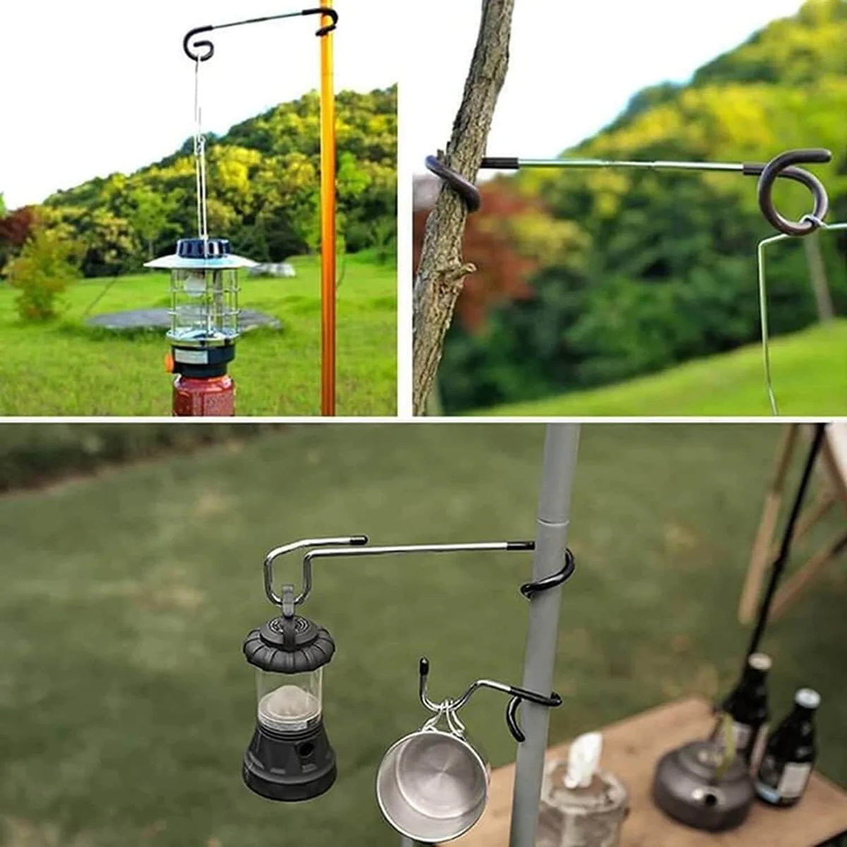 Camping Hook Corrosion-Resistant Steel Rubber-Coated Non-Slip Ends