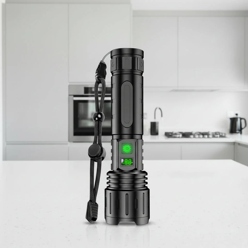 Camping LED Flashlight 100,000 Lumens USB-C Rechargeable