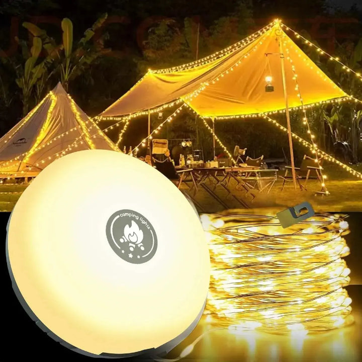 Camping Lamp 10m RGB String Lights Power Bank