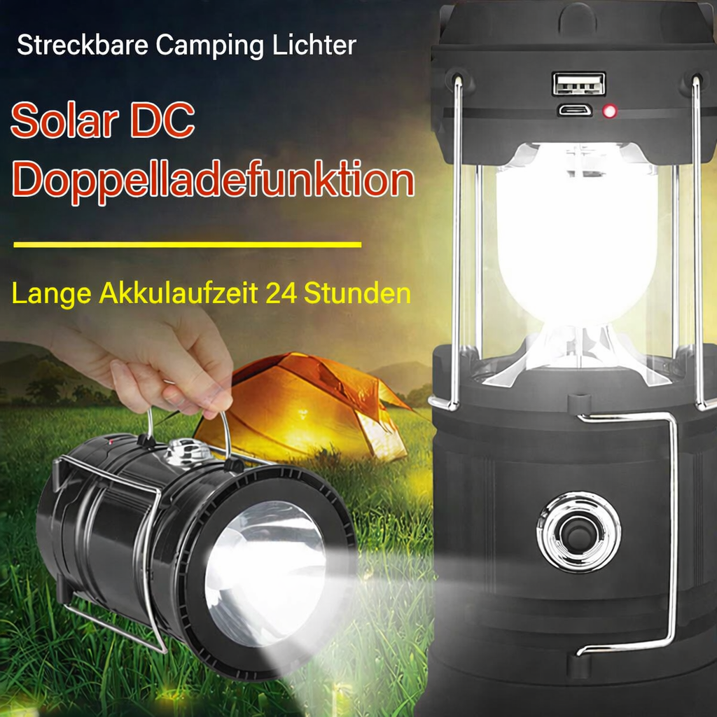Camping Lantern Telescopic LED Solar & USB Power Bank