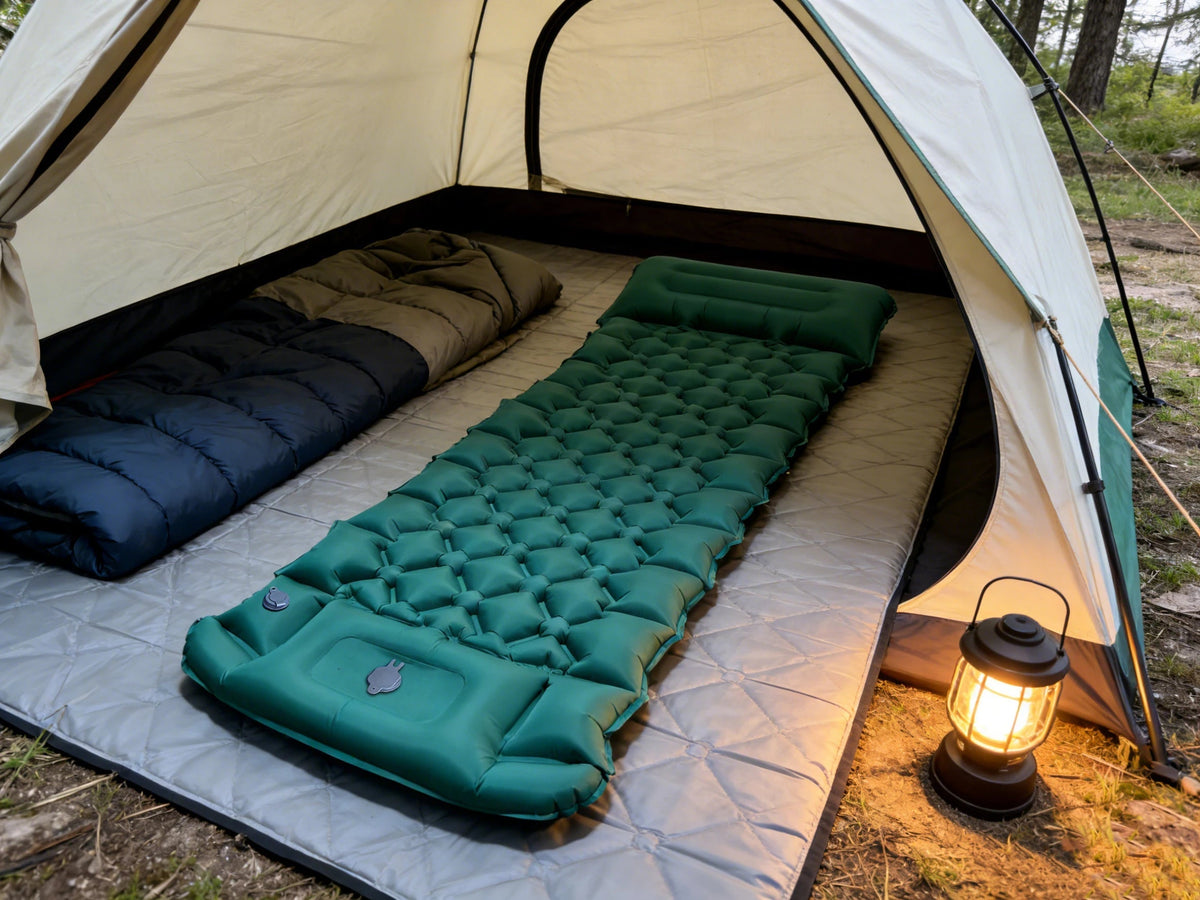 Camping Mattress Inflatable Waterproof Built-In Pillow & Foot Pump