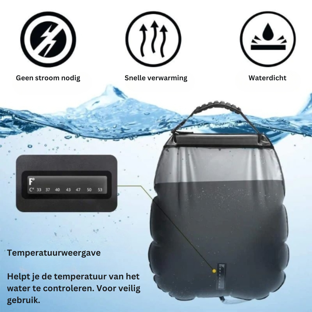 Camping Shower Solar-Heated 20 L Foldable