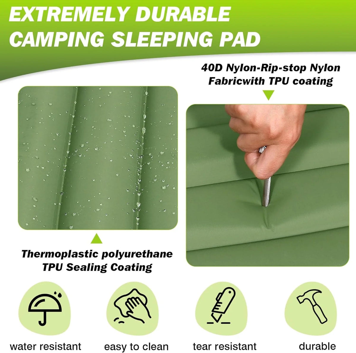 Camping Sleeping Pad Extra-Thick Self-Inflating & Connectable