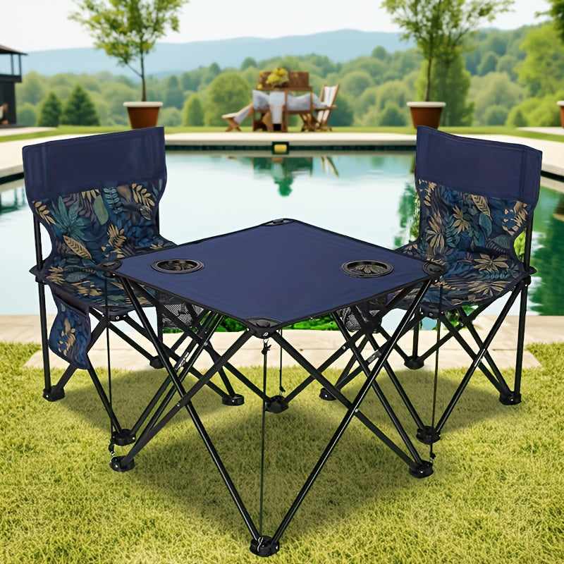 Camping Table & Chair Set Foldable Waterproof Oxford Fabric