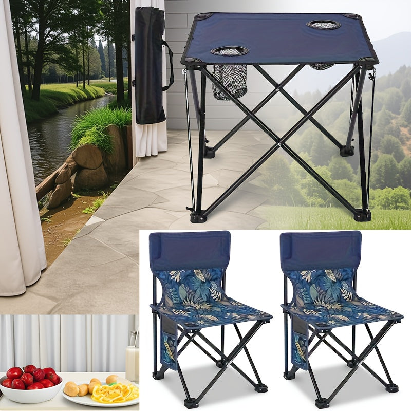Camping Table & Chair Set Foldable Waterproof Oxford Fabric