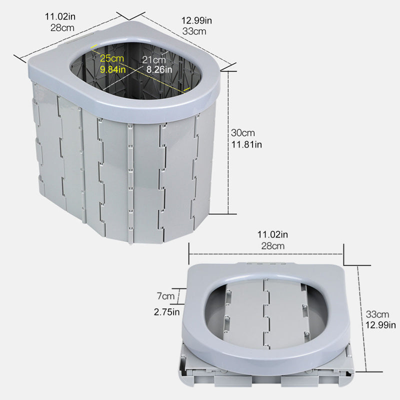 Camping Toilet Foldable Space-Saving Supports 397 Lbs