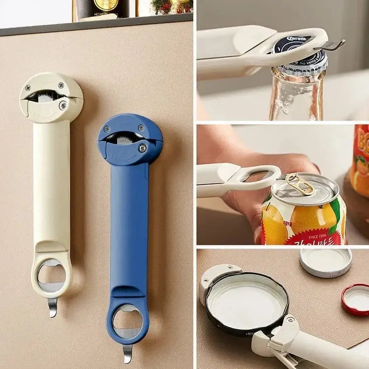 Can & Jar Opener Adjustable Grip Magnetic Back