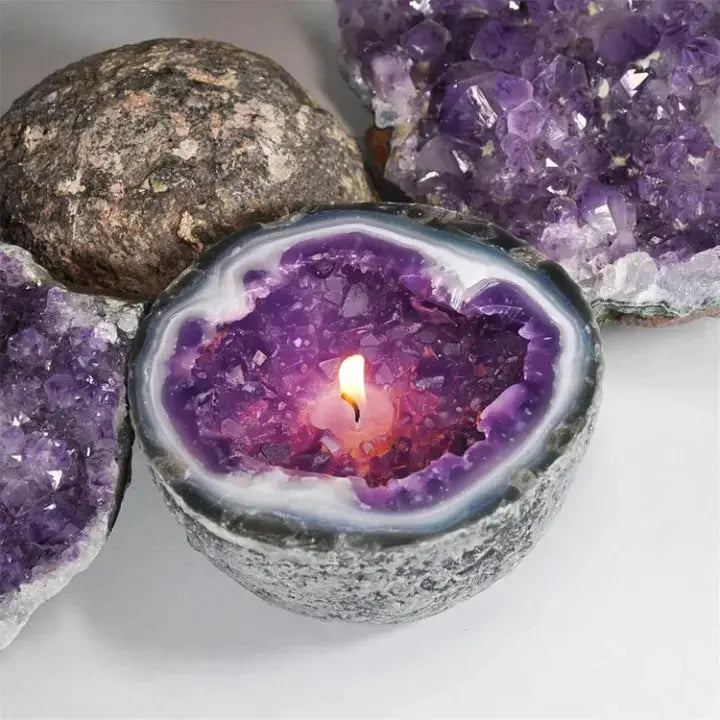 Candle Geode Design Natural Wax Blend & Long Burn