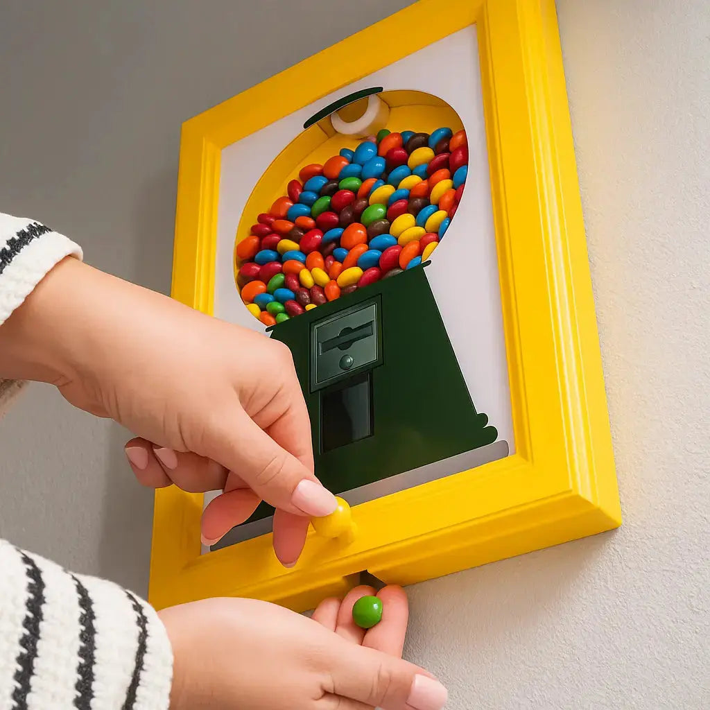 Candy Dispenser Wall-Mount Vintage Frame Rotary Knob