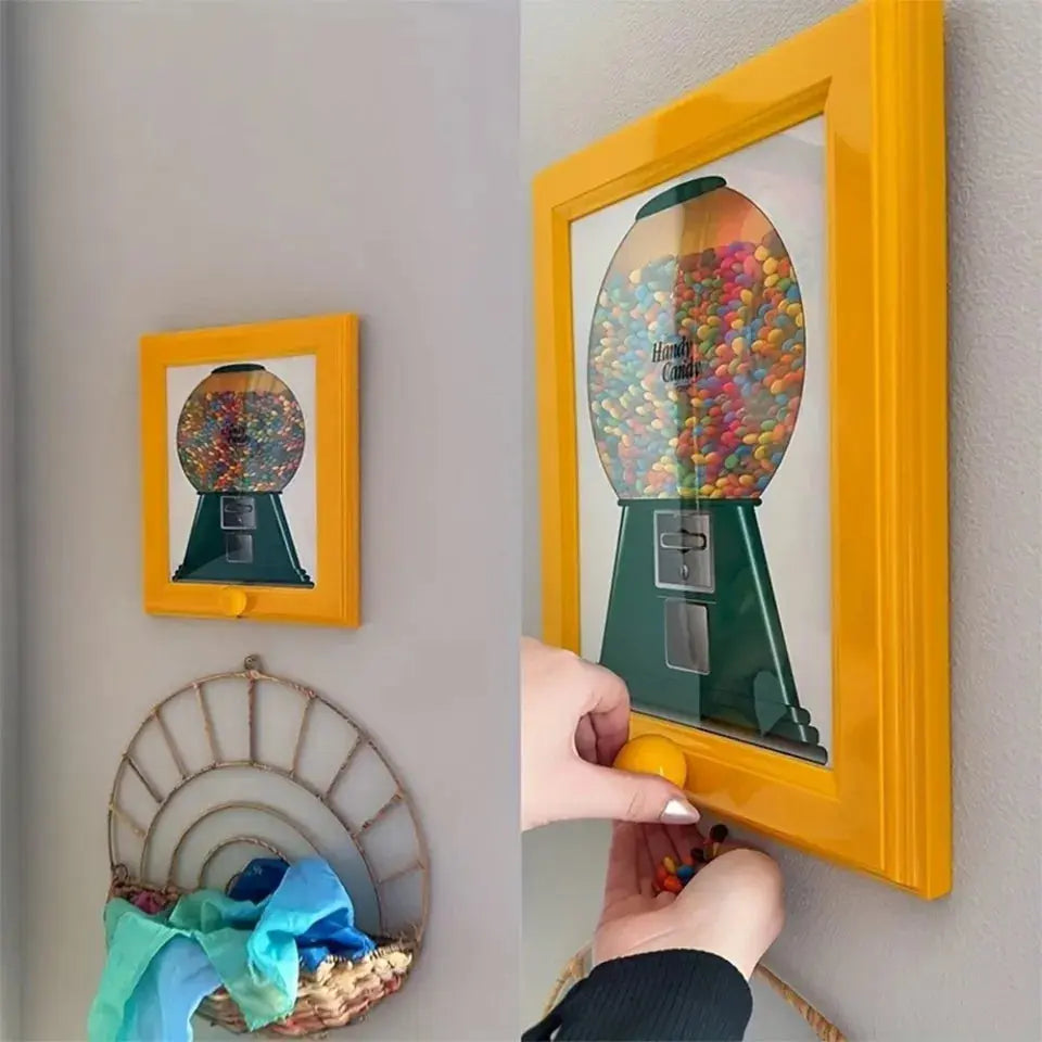 Candy Dispenser Wall-Mount Vintage Frame Rotary Knob