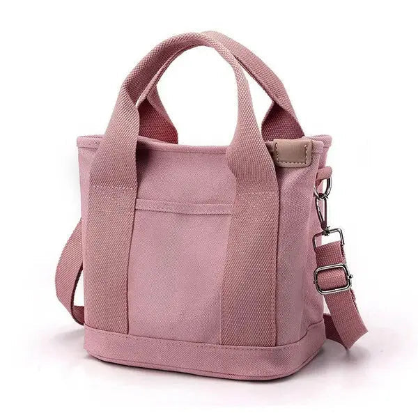 Canvas Shoulder Bag Multiple Pockets Wide Padded Straps