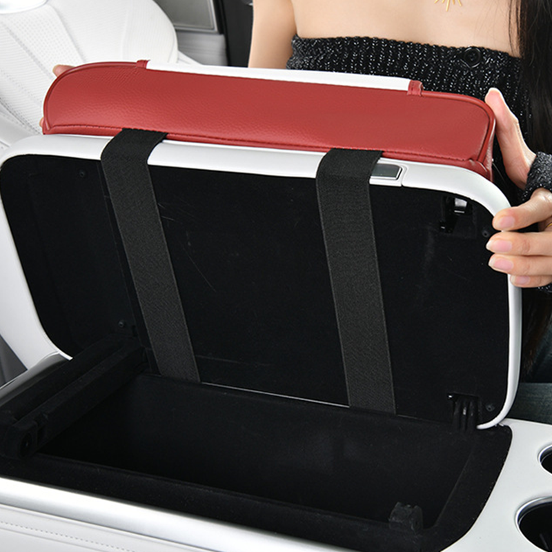 Car Armrest Organizer Padded Faux Leather USB & USB-C