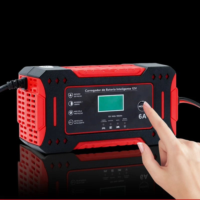 Car Battery Charger Jump Starter Pulse Repair LCD Display