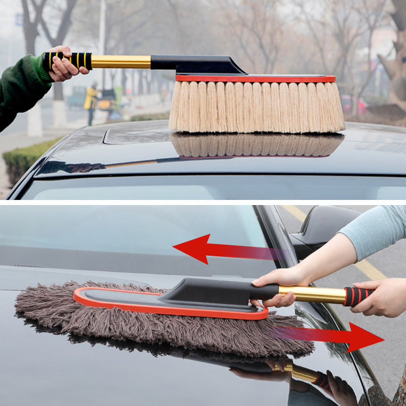 Car Cleaning Brush Extendable Handle Microfiber & Soft Bristle