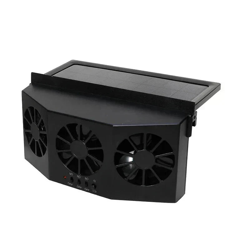 Car Cooling Fan Solar Powered Dual Fans Window Clamp